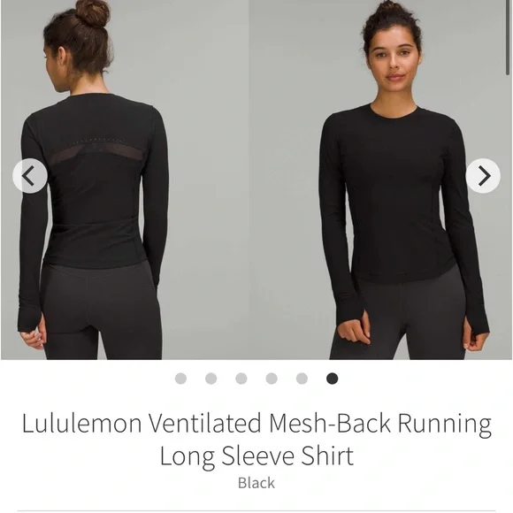 Lululemon Ventilated Mesh-Back Running Black Long Sleeve Top - Picture 4 of 4